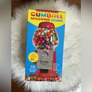 Classic Carousel Gumball Machine Bank 9" Die cast Metal Glass Globe,  New In Box